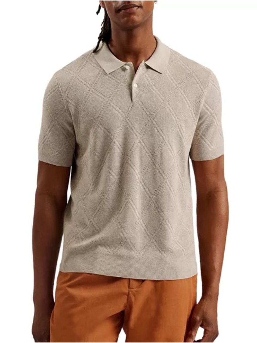 Ted Baker Short Sleeve Diamond Polo Sweater